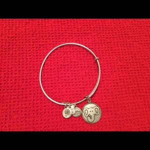 Shiny Alex and Ani silver bracelet Elephant Charm